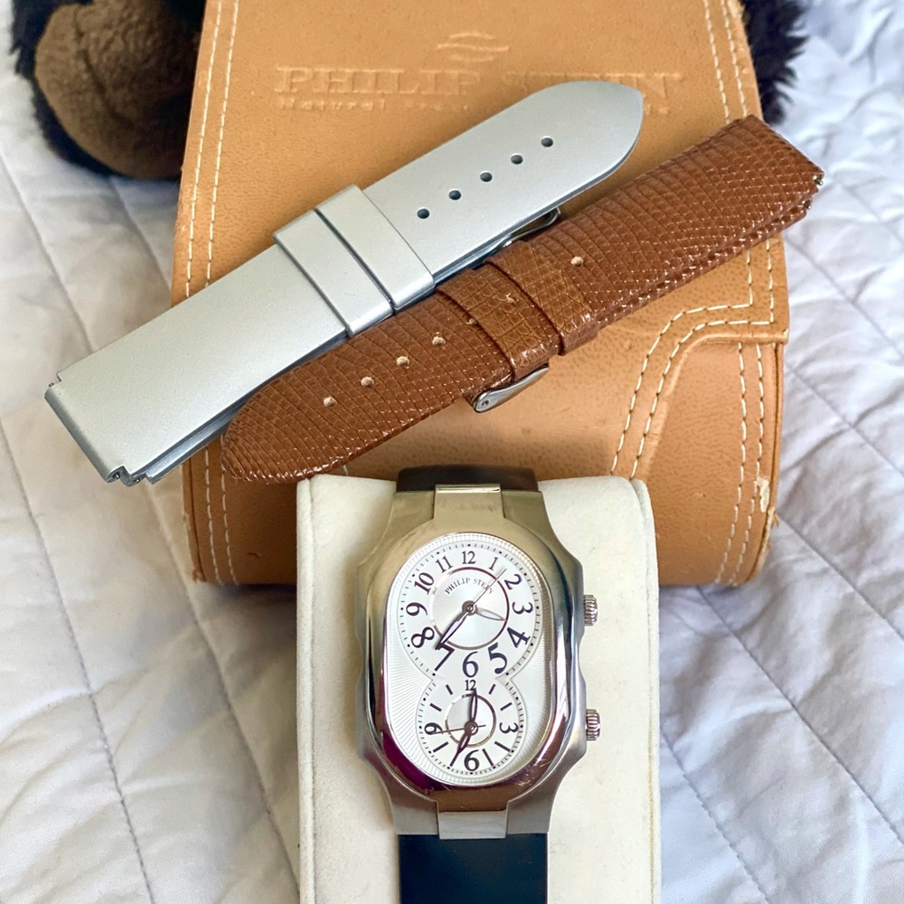 Authentic Size 2 Philip Stein natural Frequency Watch.